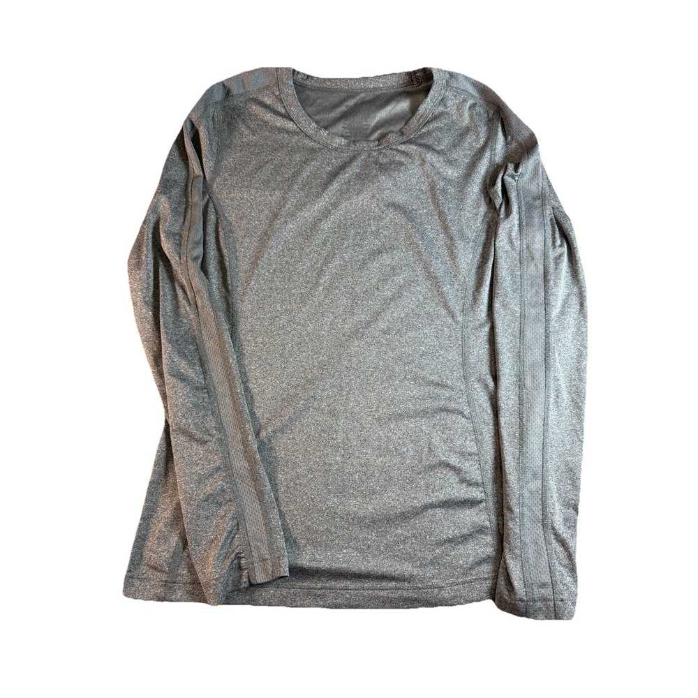 Danskin Women's Grey, Long Sleeve Athletic Top Mesh Panel, Moisture Wicking Med